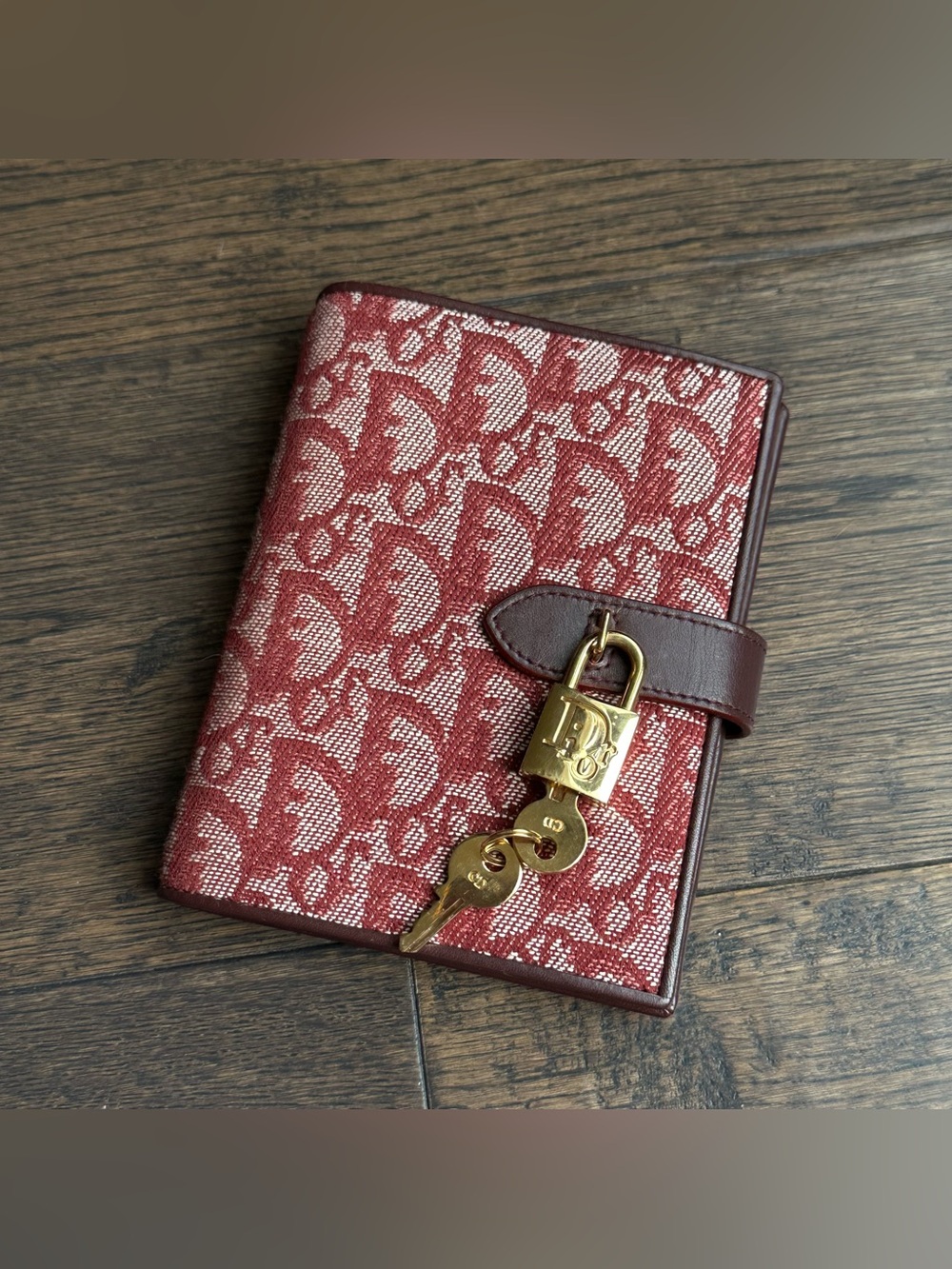Vintage Christian Dior Burgundy Agenda Cover – Oblique Canvas
